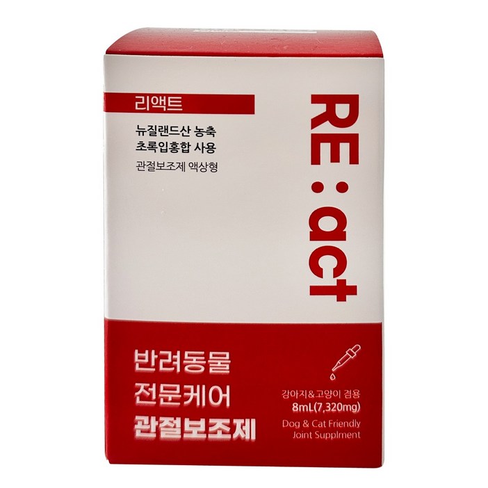 조인트커넥션 강아지 고양이 관절 슬개골 액상 드랍 보조제 영양제 액상형 리액트 리엑트, 1개, 뼈/관절강화, 30회분