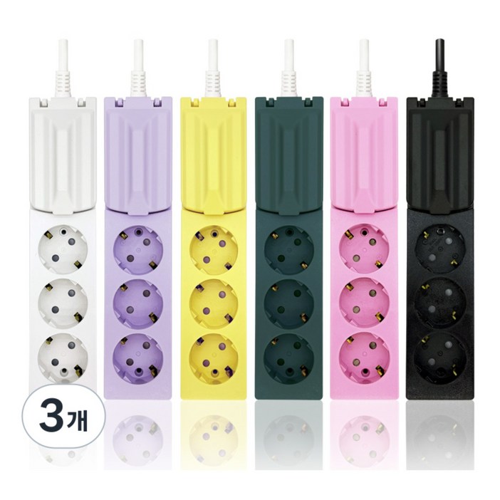 메가볼트 고용량 누전차단 멀티탭 3구, 5m, 핑크, 3개