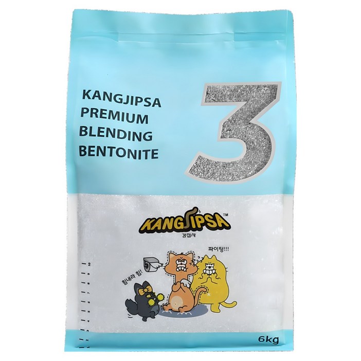 본사직영당일출고357 먼지없는 고양이 모래 18Kg 프리미엄 블렌딩 벤토나이트, 6kg, 3개