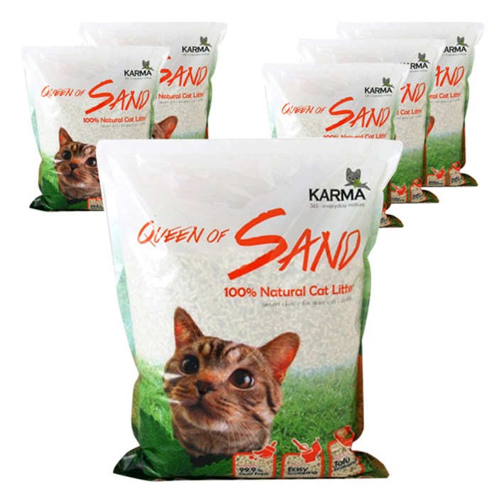 카르마 퀸오브샌드 고양이 모래, 7L, 3kg, 6개, 오리지널