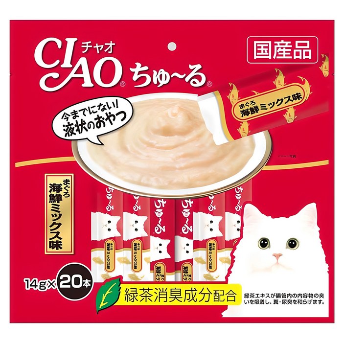 챠오츄르 고양이 짜먹는 간식 20p, 혼합맛(참치/해산물), 280g, 1개