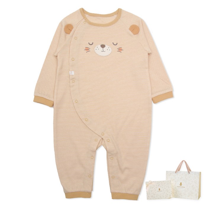 오가닉맘 신생아용 엘버 긴소 면 우주복 MIFLQE03 + 쇼핑백