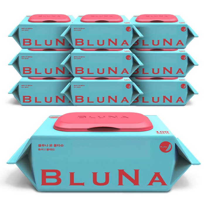 블루나 본 퓨어 저자극 물티슈 캡형