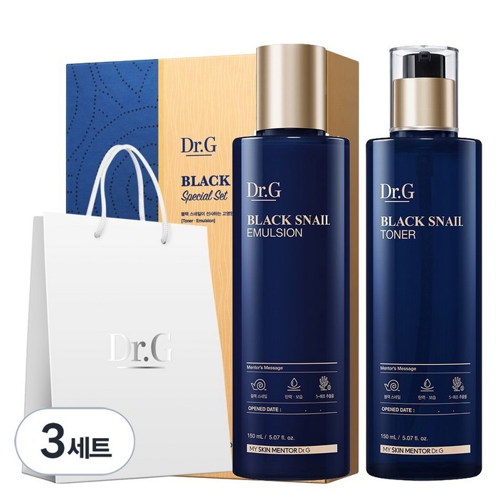 닥터지 블랙 스네일 토너 150ml + 에멀전 150ml 스페셜 선물세트, 3세트