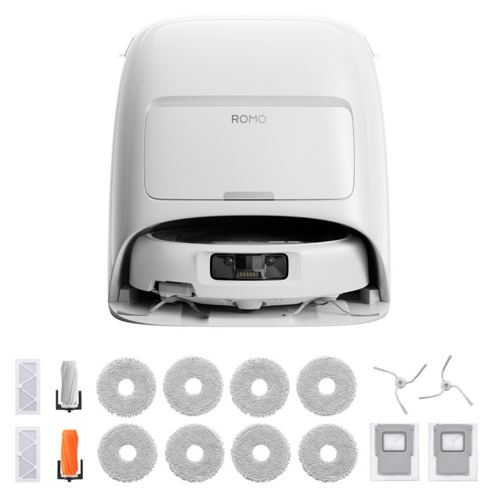DJI ROMO A 로봇청소기 + 액세서리 키트 세트, 투명 + 화이트(청소기), 단일색상(키트), CR8E
