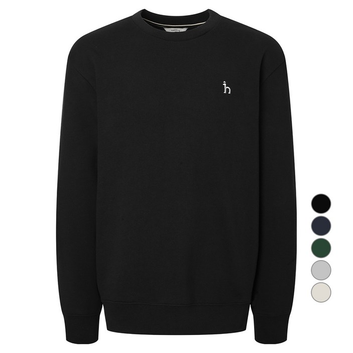 헤지스 남성용 솔리드 면 맨투맨