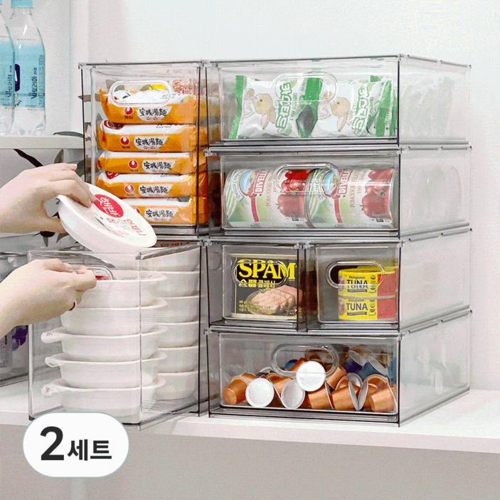 데미무드 아크릴 퓨린 적층식 팬트리 정리함  전용 칸막이 세트