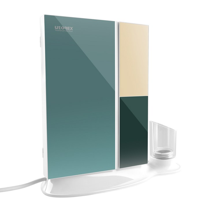 유토렉스 퍼펙트케어 그리드 컬렉션 UV-C 히팅 칫솔살균기 스탠드+벽걸이형 UTC-98UVG, UTC-98UVG, 그린