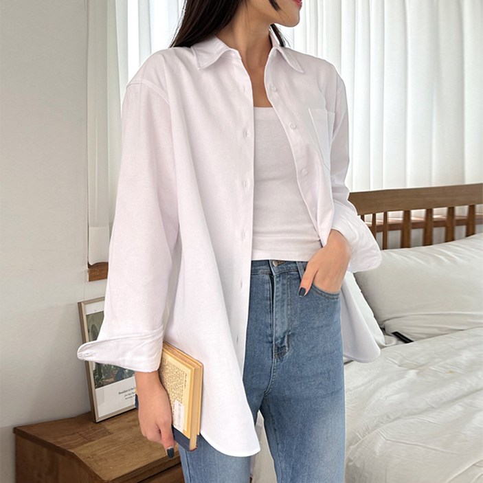 디어로라 여성용 옥스포드 코튼 데일리 셔츠 IPS014