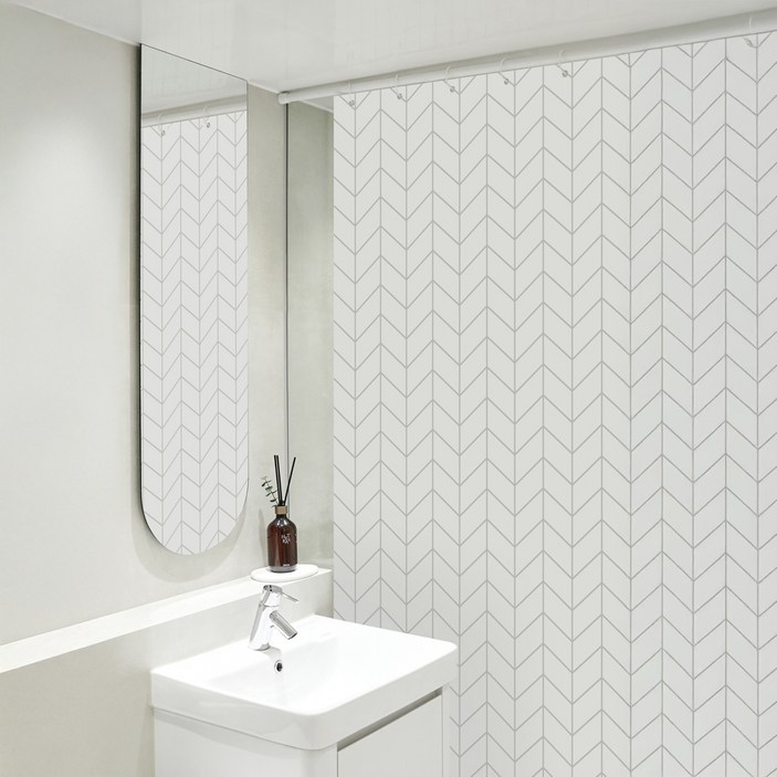 까사마루 방수 샤워 커튼  커튼링 12p  샤워봉 세트