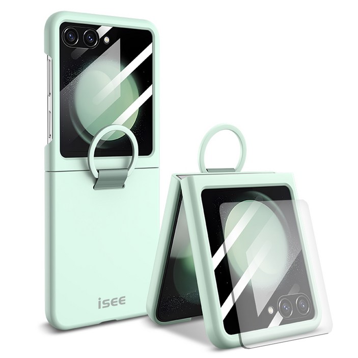 isee아이시 Z플립567호환 일체형 액정보호 하드with 링 케이스