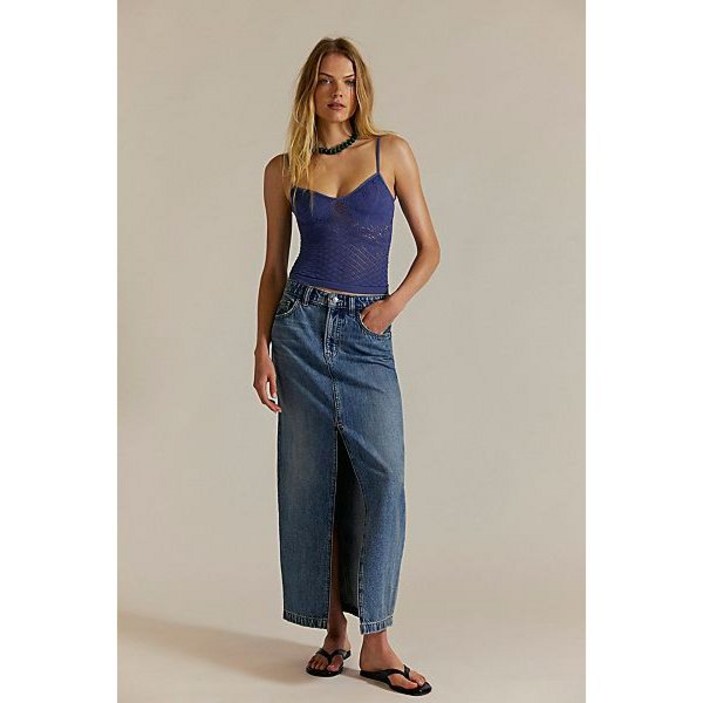 We The Free Nothing Better Denim Maxi Skirt