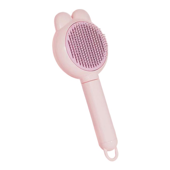 리트큐 강아지 고양이 원터치 브러쉬, 1개, 핑크