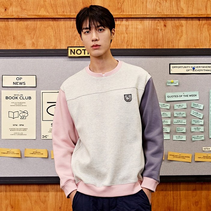 커스텀어스 엣지넥 기모쭈리 삼색 맨투맨 CXS23WKMTB07 OTM