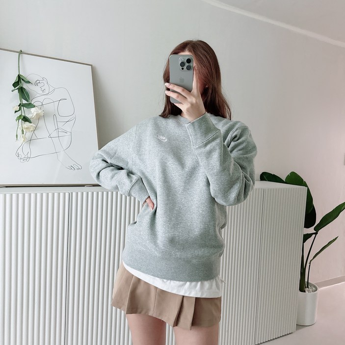 [정품] 나이키 맨투맨 NEW 프렌치테리 클럽 맨투맨 스우시 면 라운드넥 긴팔티 남여공용 트레이닝 데일리 티셔츠 상의