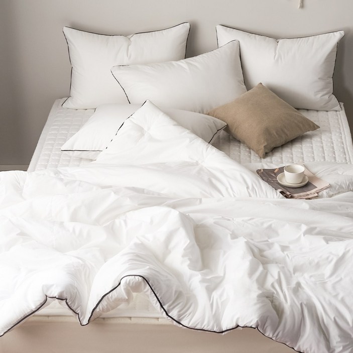 국내제조 띵스룸 블랙라인 100수 고밀도 순면 항진드기 향균 옥수수솜 호텔이불