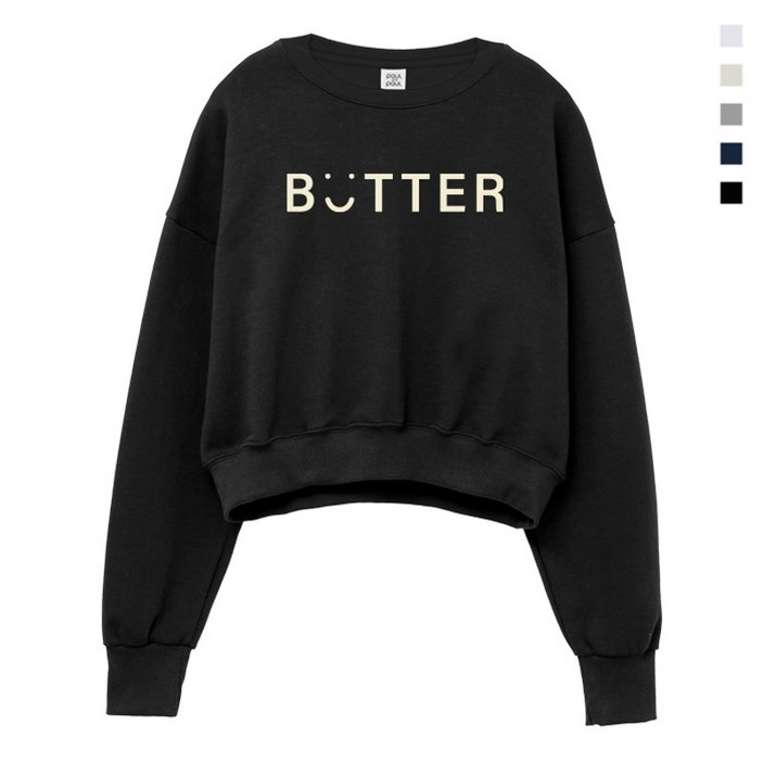 폴앤폴 스마일버터 크롭 맨투맨