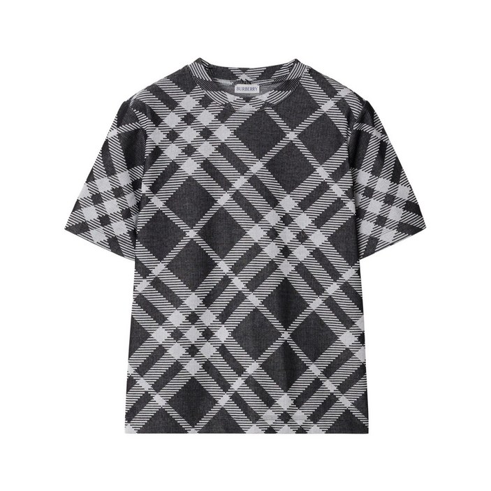 버버리 체크 스트레치 코튼 혼방 티셔츠