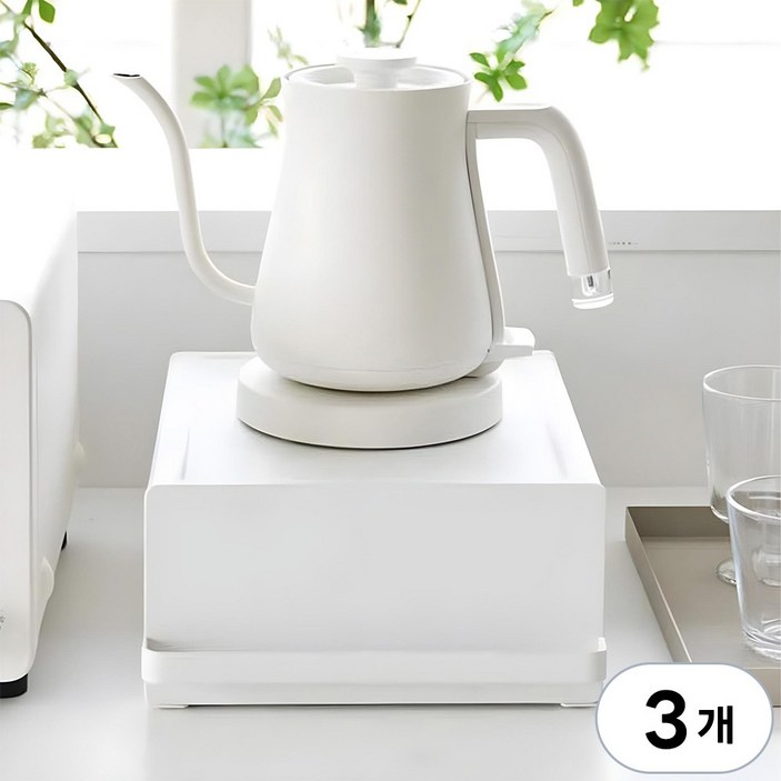 MARCH 철제 슬라이드 수납함, 3개, 퓨어화이트