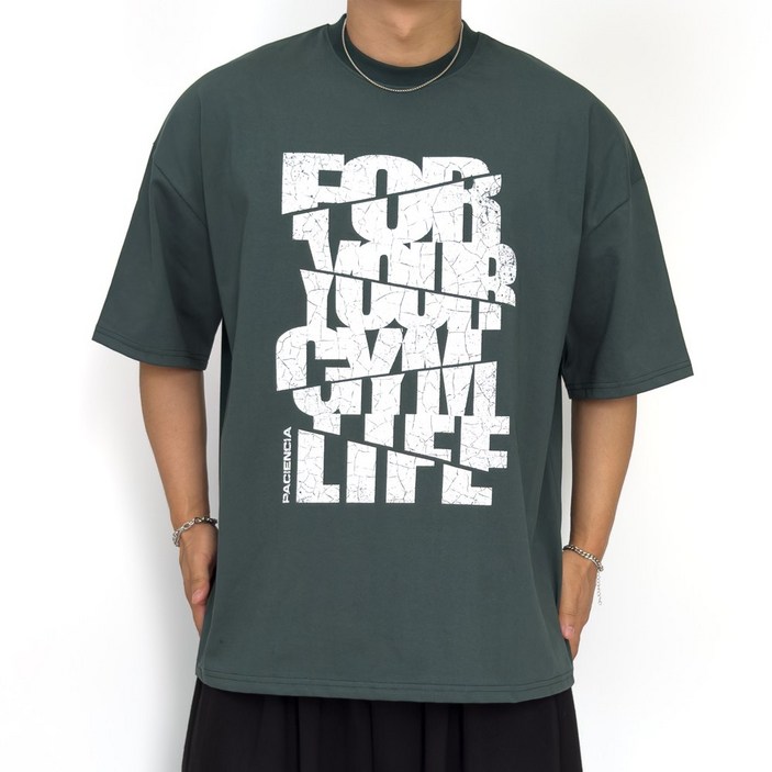 PACIENCIA Crack Mode 오버핏 반팔 티셔츠