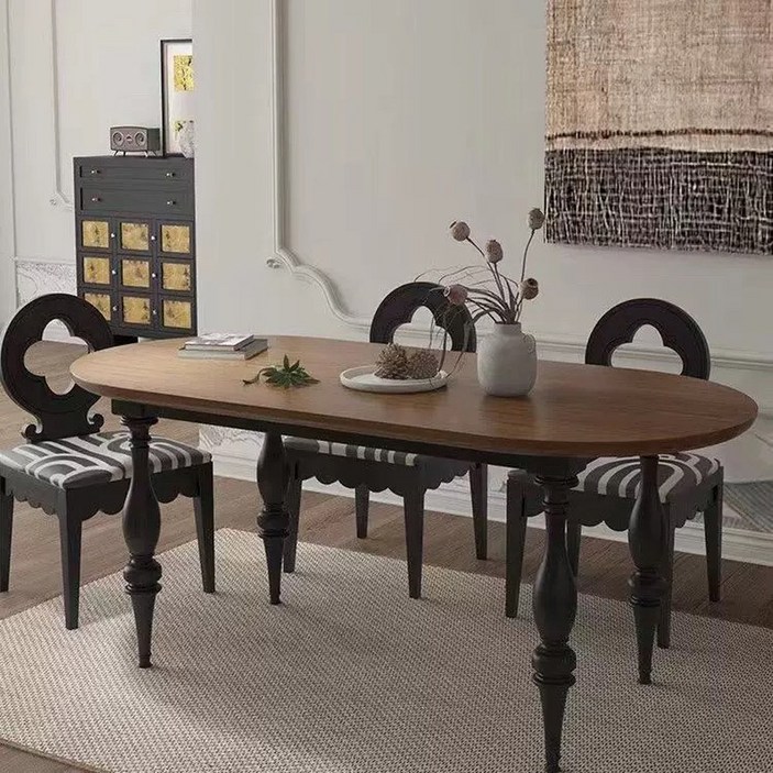 식탁 유럽풍식탁 6인 다이닝 신혼 빈티지 리빙 120x60x75cm