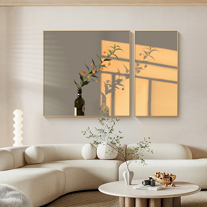 365Lifestyle 대형 80×80 40×80 11 2개 세트 꽃 정물화 그림 액자 거실 카페 침실 인테리어 골드 프레임 포함