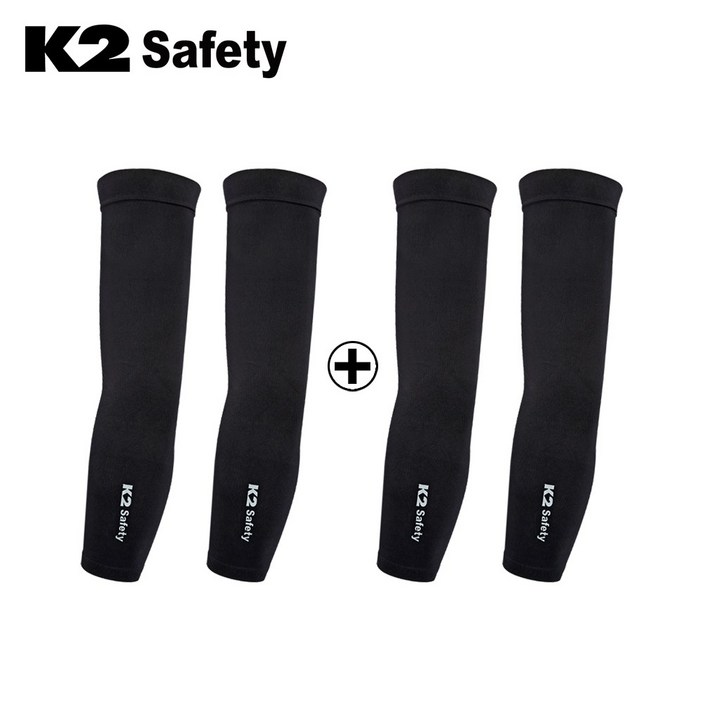 K2 UV차단 냉감 쿨토시 2P+2P 2개 세트, 블랙2개