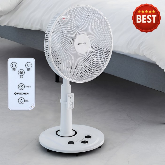 <여름 특가> 포첸 저소음 발터치 리모컨 스탠드형 가정용 업소용 원룸 선풍기