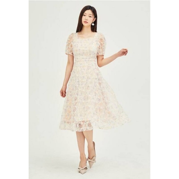 [백화점 정품] JJ지고트 원피스 레이스 플로럴 플레어 GP5A0OP521