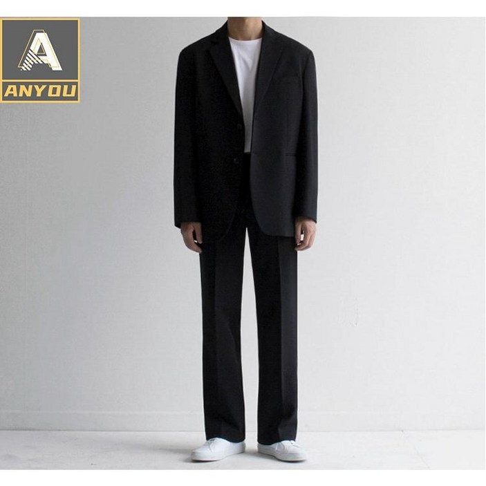ANYOU 남성용 정장세트 수트 자켓 + 긴바지 세트