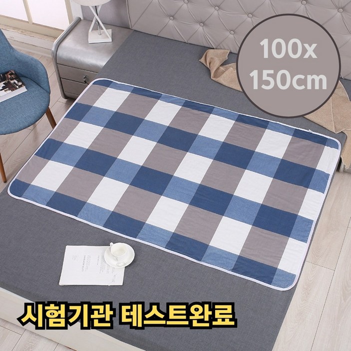 코지유 시니어 어르신 환자 케어 고급 방수패드, 네이비체크