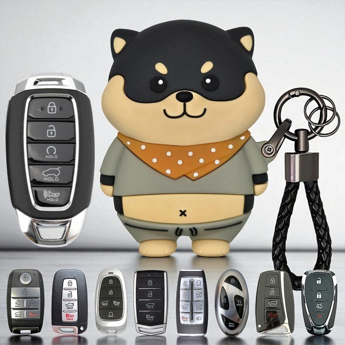 바이어웨이 강아지 차키케이스 자동차 스마트키 커버 키홀더