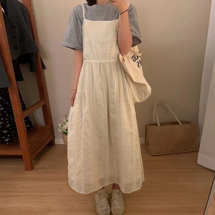 자체제작 여성 러블리 레이스 뷔스티에 롱 원피스 자체제작 여성 러블리 레이스 뷔스티에 롱 원피스