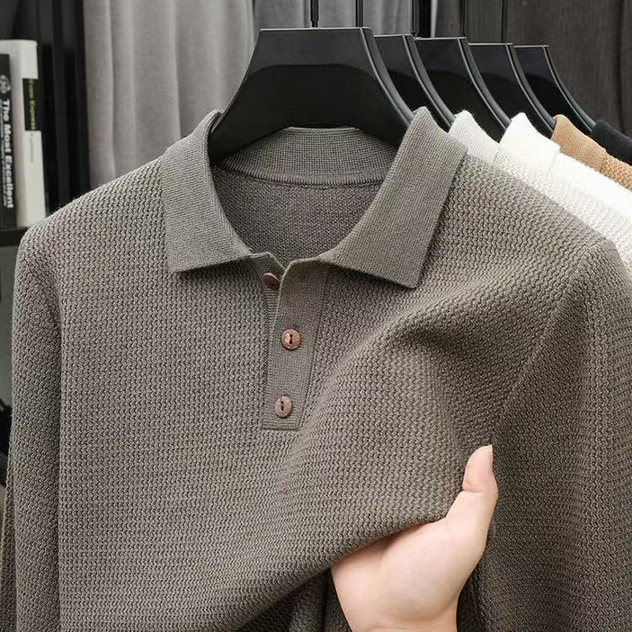 노마진 한정특가 남성 가을 겨울 신사맨 깔끔한 부드러운 카라 긴팔 니트 티셔츠