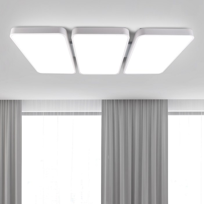 멜리빙 삼성칩 슬림 시스템 거실등 180W LED 천장등 조명 플리커프리 주광색 국내산, 화이트