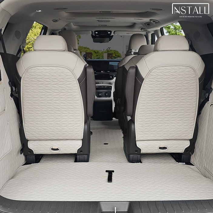 리노 가죽 시트백커버 더뉴카니발 4세대 페이스리프트, 9인승 1열(공기청정기 무)/네이비그레이, 1세트