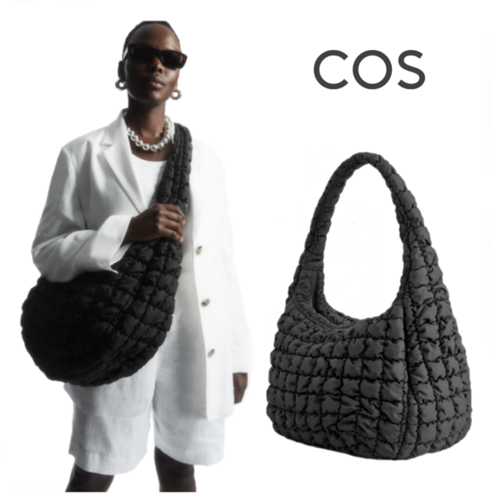 코스 오버사이즈 왕 구름백 퀄티드 숄더 가방 블랙 국내배송