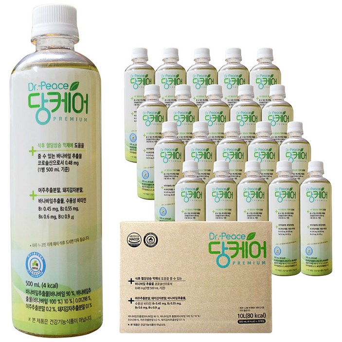 닥터피스 당케어 저당 혈당관리 음료 바나바잎 여주 돼지감자 500ml, 500ml, 20개