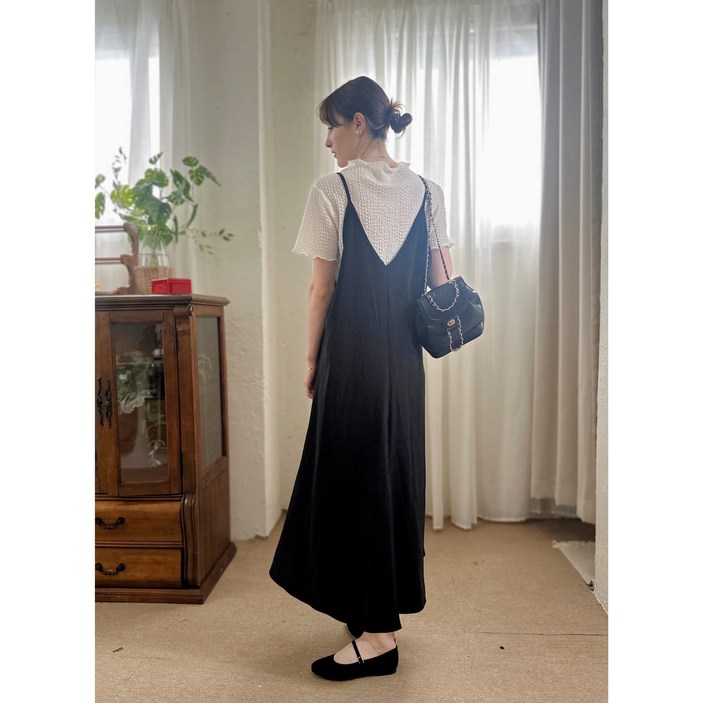 [메리브] 모드끈원피스 국내생산 가을여성 가을원피스 여성 원피스 black 나시원피스 레이어드 원피스