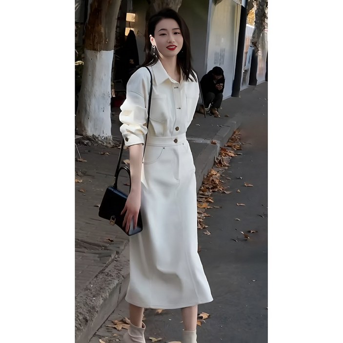 베루라 카라넥원피스 롱일자핏원피스 커우와원피스