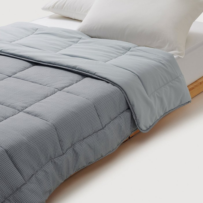 JAJU 체크피치스킨차렵이불 SS 라이트그레이 432916