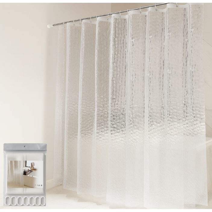 피톤앤 샤워커튼 곰팡이 방지 커튼링포함