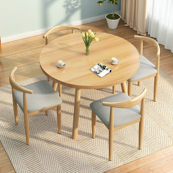 북유럽 2/4인용 원형 테이블 거실 심플 식탁 업소용 카페 휴게실 편의점