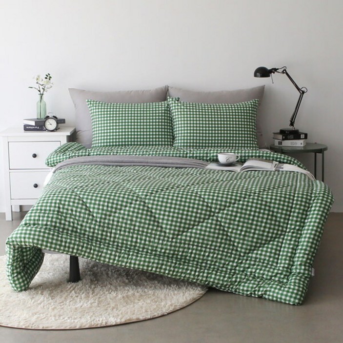 [아망떼] 욜로체크 고밀도순면 특대형이불베개세트Q(5color)