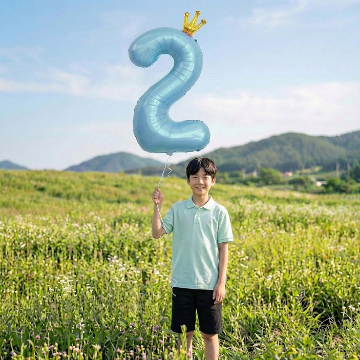 이벤트홀릭 헬륨 완제품 초대형 왕관 숫자풍선