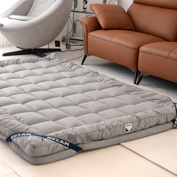 [2025년 NEW] [누잠 스프링 더블업 매트리스] 특허 받아 침대가 필요없는 바닥 매트_슈퍼싱글 퀸 단품, 그레이(회색)