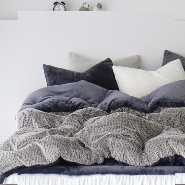 베이직톤 국내산 폴라베어 발염 극세사 이불 프리미엄 라셀 10mm 겨울이불 세트