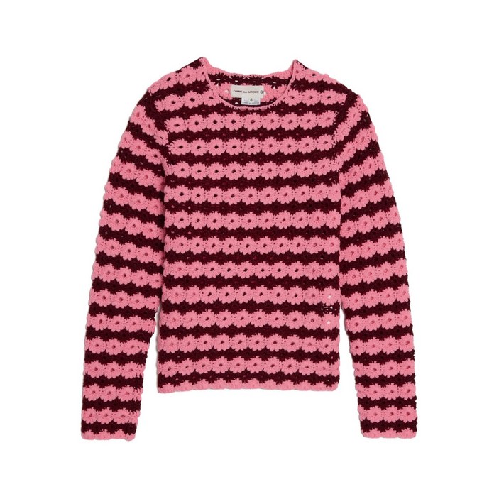 꼼데가르송걸 크로셰 스트라이프 탑