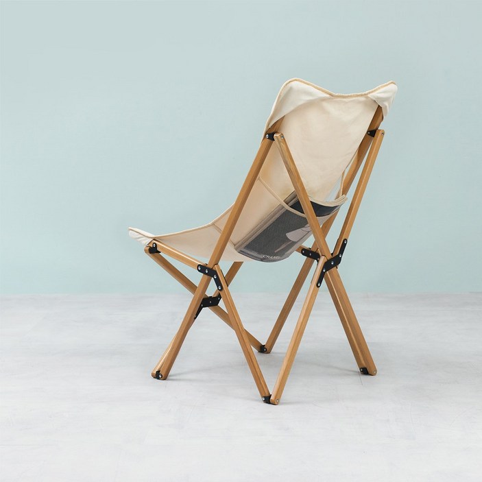 캠선생 휴체어 간편한 캠핑의자 가볍게 설치 해체 비취우드소재 휴의자