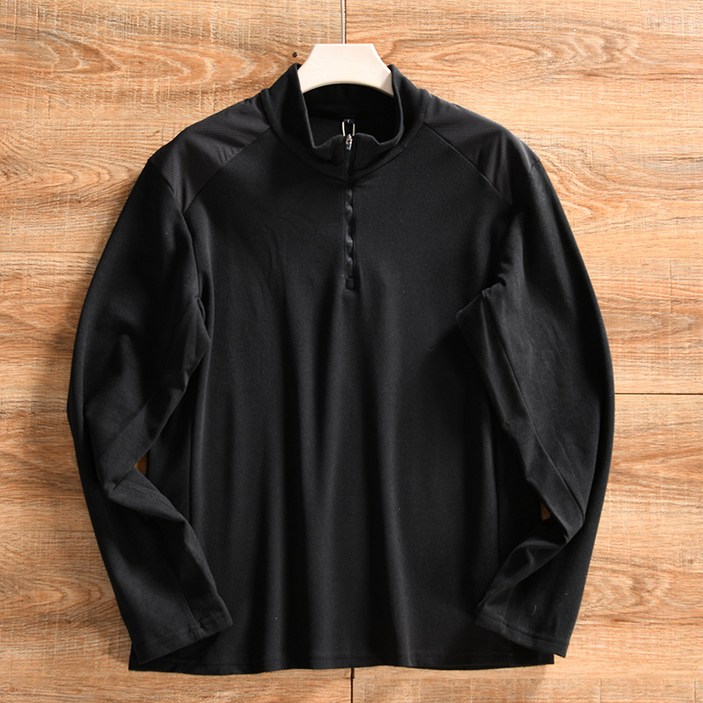 남성 데일리 오버핏 카라 반집업 맨투맨 남자 스판 등산티 등산복상의 아웃도어 집업티 긴팔 티셔츠 빅사이즈 가을 동계 간절기 맨투맨 긴팔상의